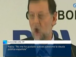 Rajoy: "No me ha gustado que se cuestione la deuda pública española"