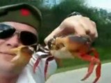 Hombre contra cangrejo