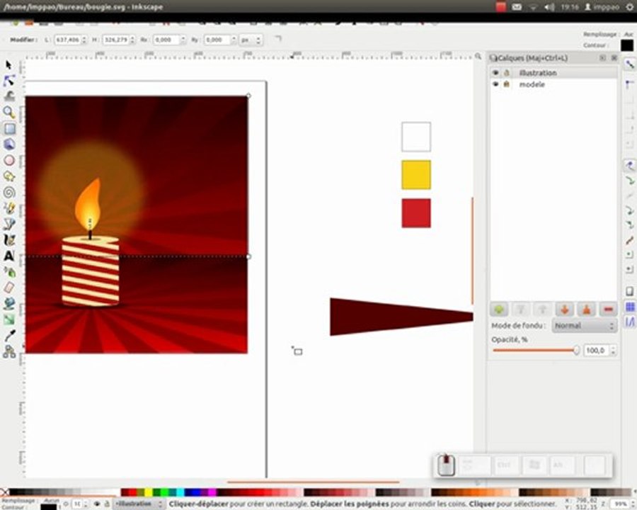 tuto vidéo inkscape : réaliser une bougie