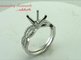 Semi Mount Engagement Wedding Rings Settings With Pave Set