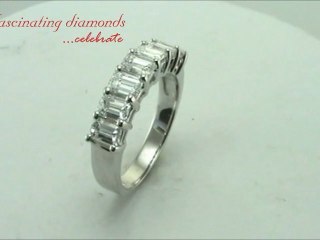 Emerald Cut 5 Stone Diamond Wedding Anniversary Band
