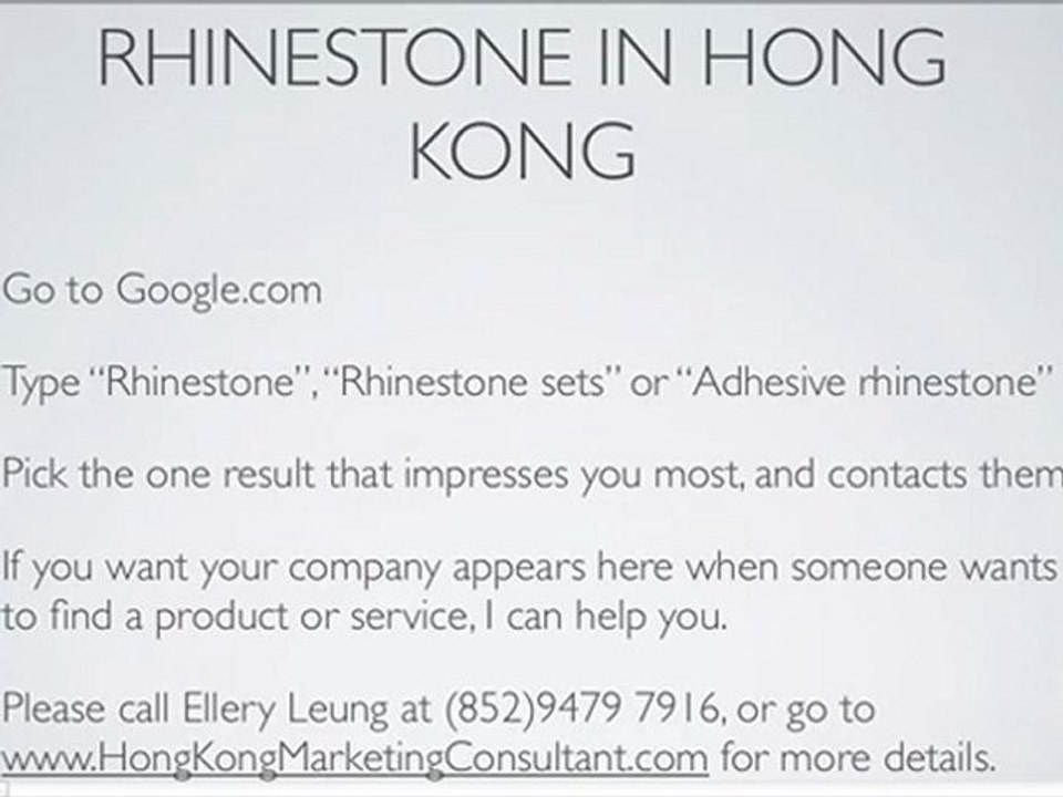 Rhinestone Hong Kong