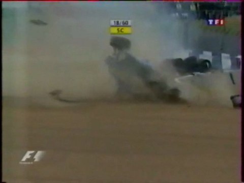 Formule 1 Grande-Bretagne 2004 Massive crash Trulli en français (TF1)