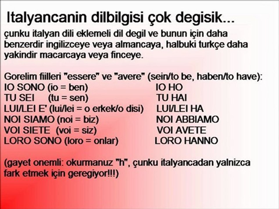 Kuçuk italyanca dersi Turklere