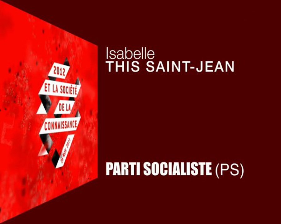 #2012sciences : Intervention d'Isabelle THIS SAINT JEAN