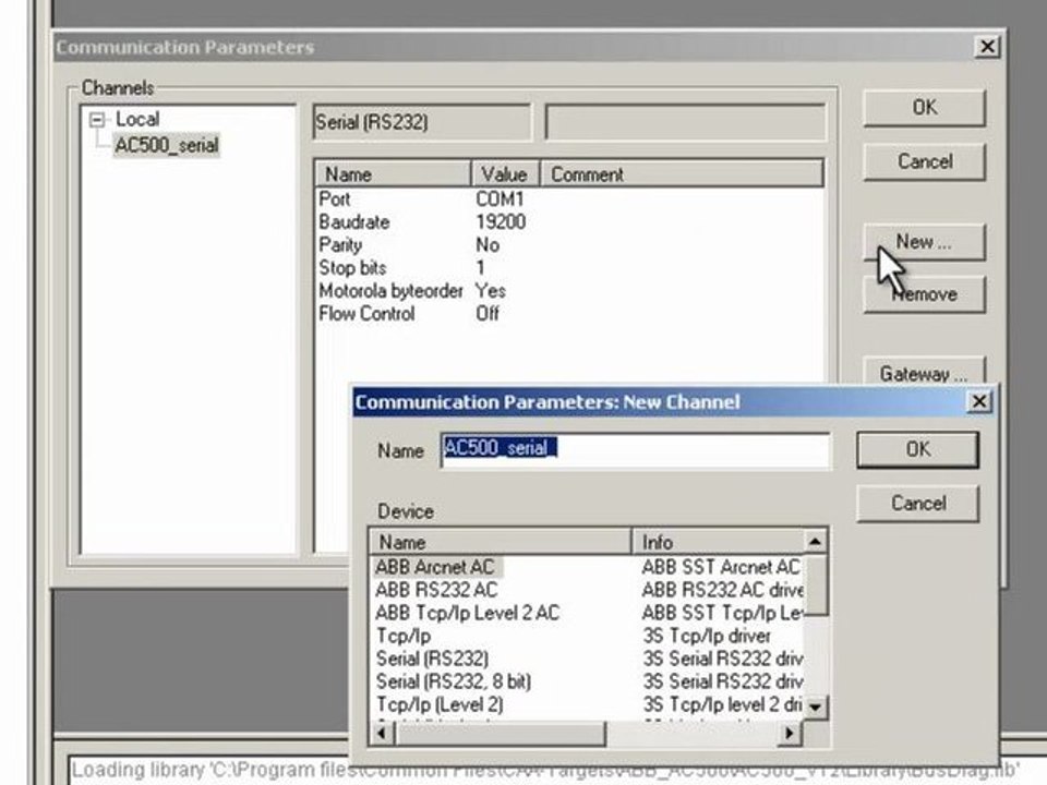 Engineering of PLC controls via TCP/IP or serial