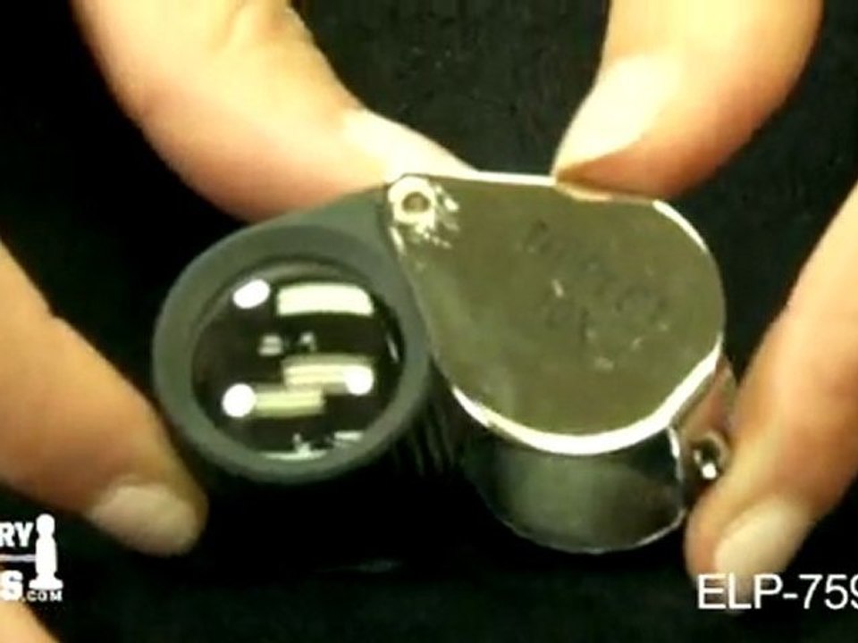 ELP-759.13 - Diamond Loupe, 10X Triplet, Black and Chrome, 20.5 Millimeters - Jewelry Tools Demo