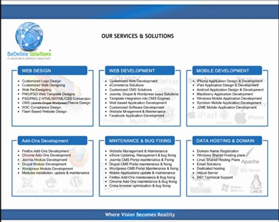 I.T Services & Solutions Freelance Company | BeOnline Solutions Video Profile