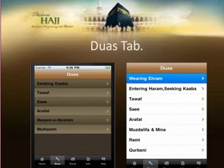 Tabs in Hajj and Umrah application
