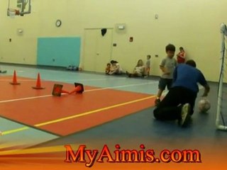 Learning how to shoot the ball and for Soccer drills for kids and Nursery school children