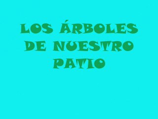 LOS ÁRBOLES DE NUESTRO PATIO