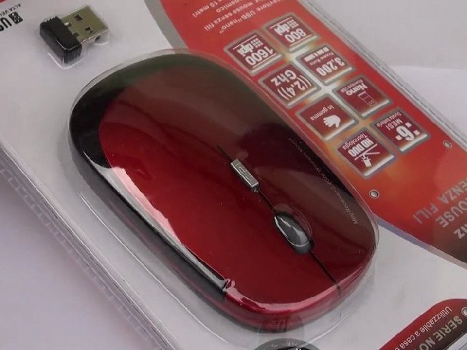Mouse wireless usb con ricevitore piccolo universale