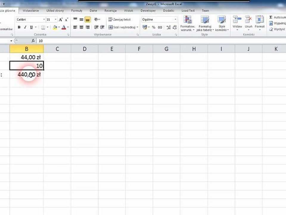 Przeliczanie formuł excel 2010
