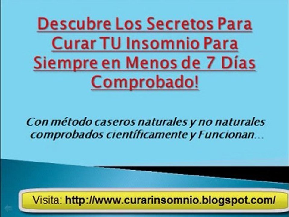 Los Mejores Remedios Para el Insomnio VIDEO