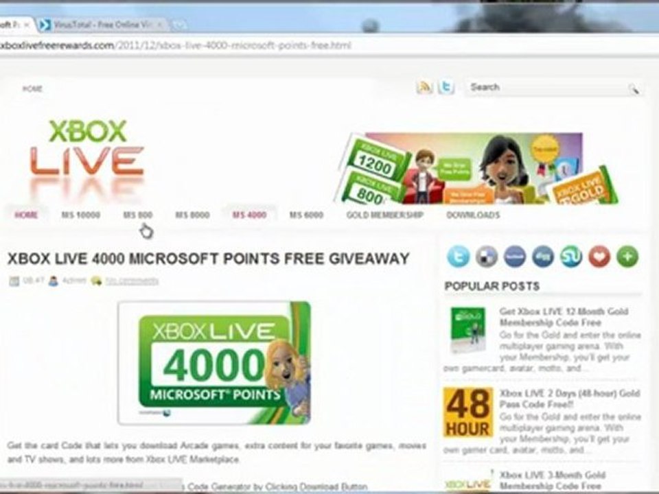 Get 4000 Free Microsoft Points Redeem Codes Updated 2012 - video ...