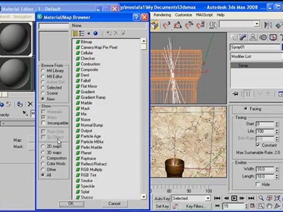 Learn 3DsMax 2008 تطبيقات على ثري دي ماكس - عمل تأثير الدخان