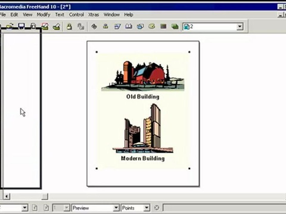 Learn Freehand 10 تعليم فري هاند - واجهة البرنامج