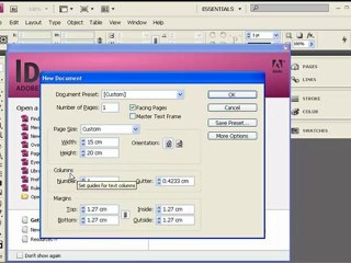 Learn InDesign CS4 تعليم ان ديزاين - إنشاء ملف جديد