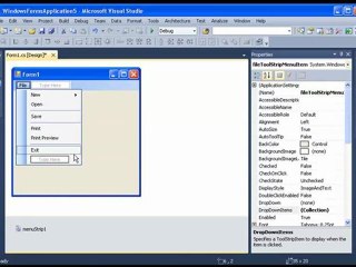 Learn Visual C# .net Menu تعليم سي شارب - القوائم