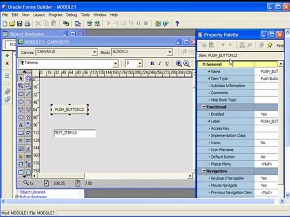 Learn Oracle 10g Forms تعليم اوراكل - التعرف على نوافذ البرنامج