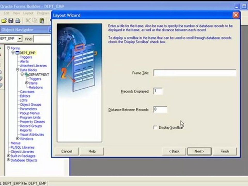 Learn Oracle 10g Forms تعليم اوراكل - إنشاء واجهة المستخدم