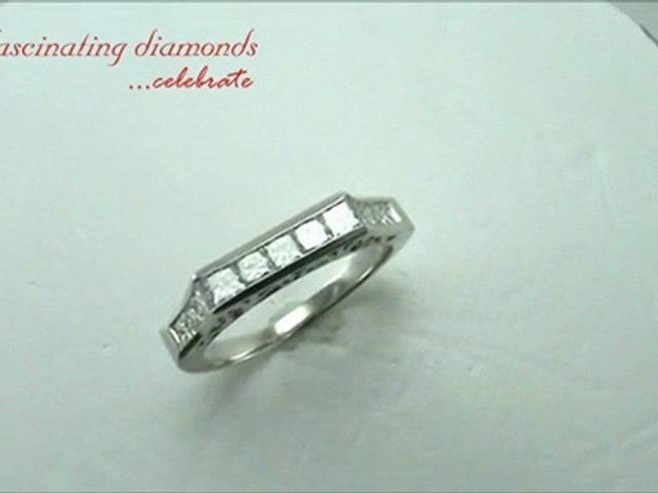 Princess Cut Diamond Wedding Anniversary Band Channel Set