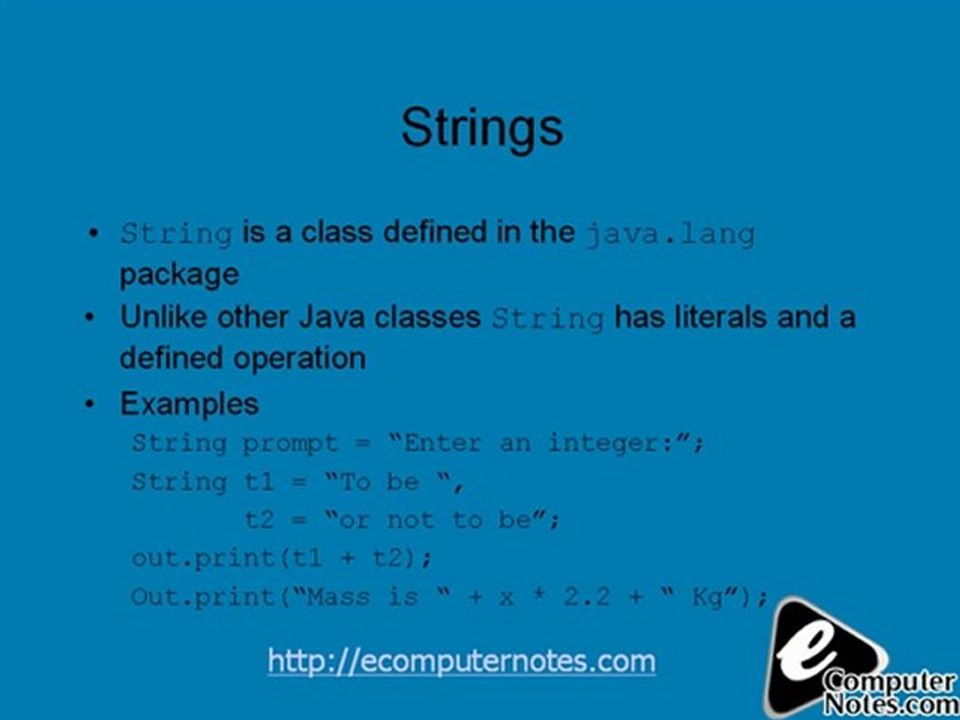 Computer notes - Data Types of Java