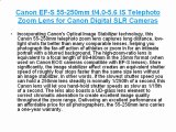 Buy cheap Canon EF-S 55-250mm f/4.0-5.6 IS Telephoto Zoom Lens for Canon Digital SLR Cameras