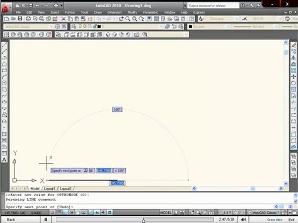 برنامج تعليم اوتوكاد 2010 - إدخال الإحداثيات - Learn AutoCAD