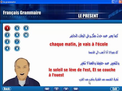 Learn French تعليم اللغة الفرنسية دليل الفرنسية برنامج شرح قواعد اللغة الفرنسية - الازمنة - زمن المضارع