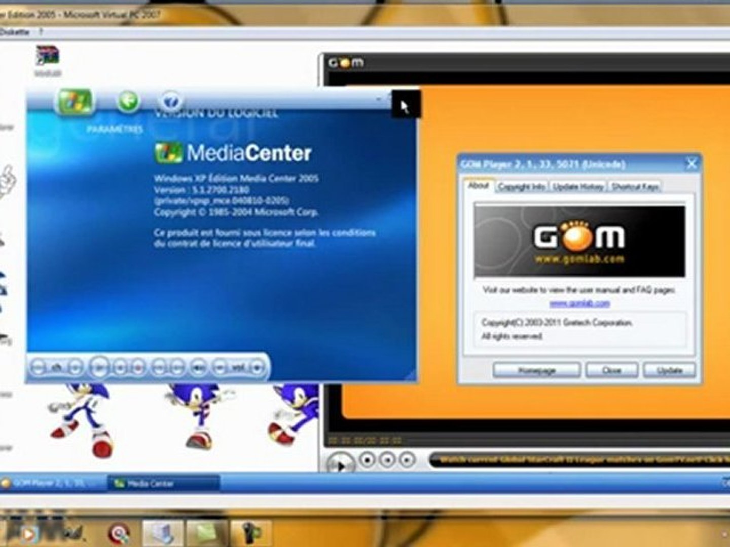 Windows XP Media Center Edition 2005 (French) IN Virtual PC 2007 - YouTube  - Dailymotion Video