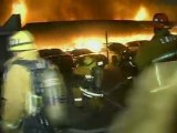 Firefighters battle LA arson fires