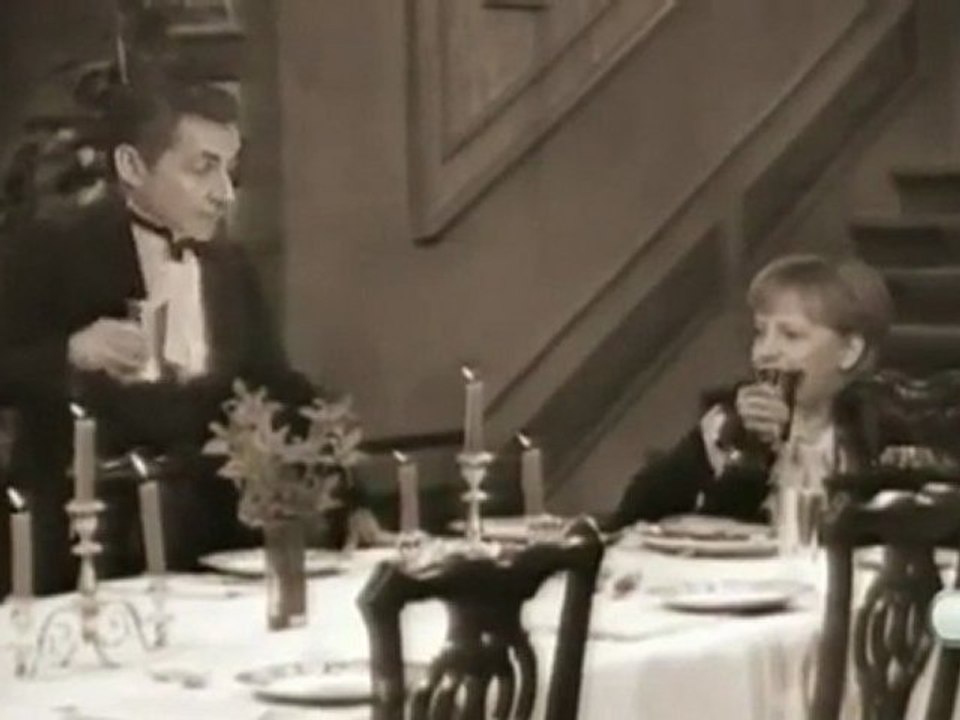 Dinner for one Merkozy avec traduction en français