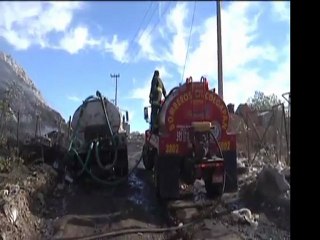 Fuego en el basurero municipal de Los Reyes La Paz