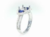 Rings | Ladies Diamond and Sapphire Split Shank Engagement Ring