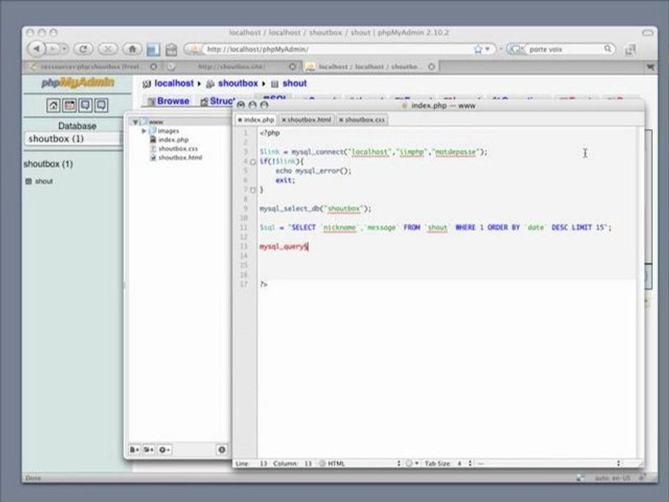 Creatiim - Réalisation d'une Shoutbox en PHP