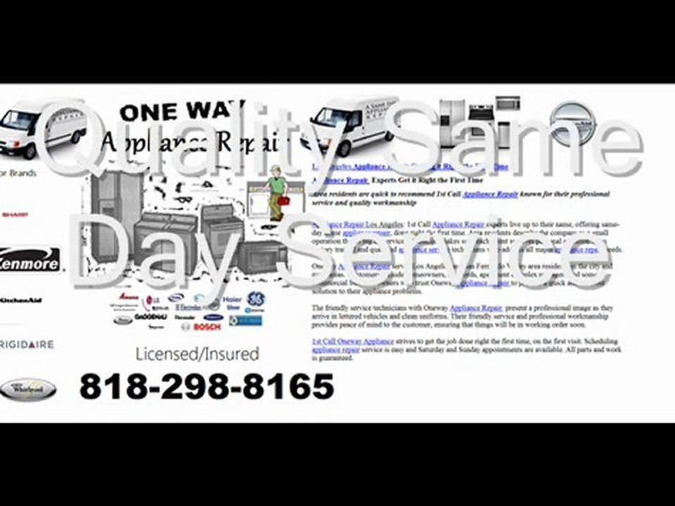 818-298-8165 North Hollywood Appliance Repair ( Washer Dryer Oven Stove Range Refrigerator)