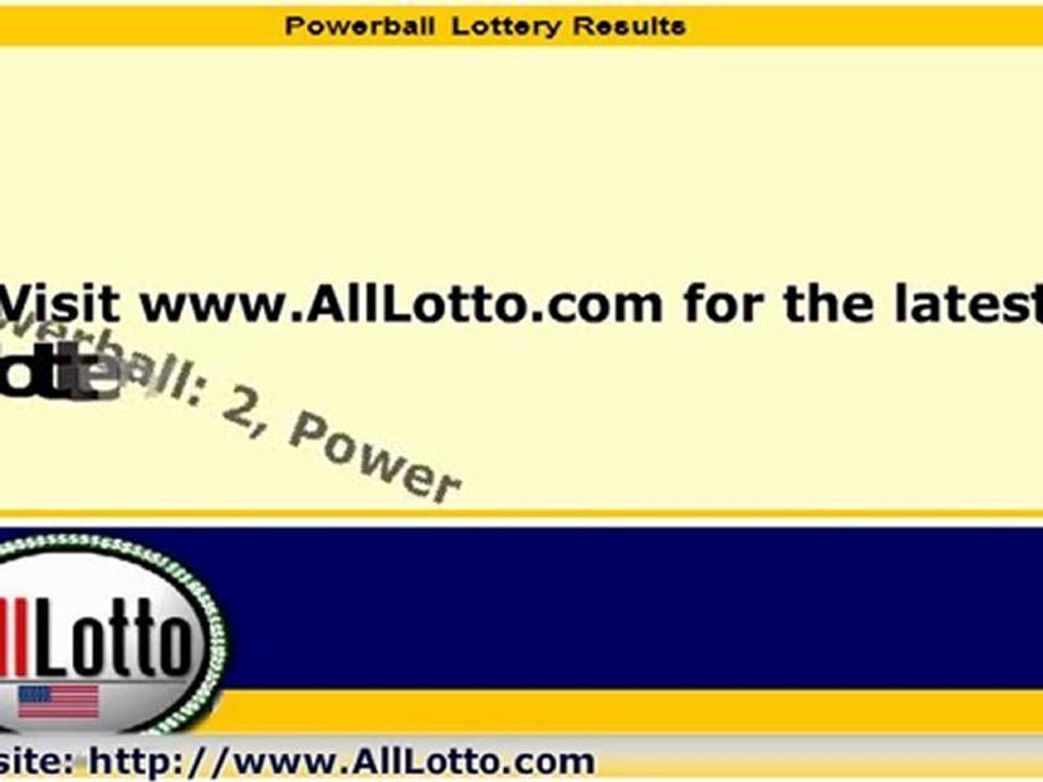 Powerball Lottery Drawing Results for January 4, 2011