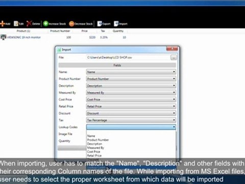 TradeMeters POS Stock Module Inventory Management-Import Inventory Data
