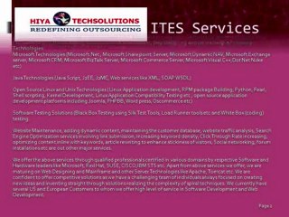 Hiya TechSolutions Private Limited : Redefining Indian Outsourcing (IT and ITES)