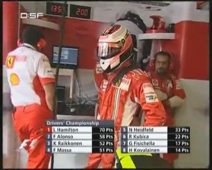 Kimi Räikkönen´s Grandma in Ferrari pit during Qualifying Nürburgring 2007