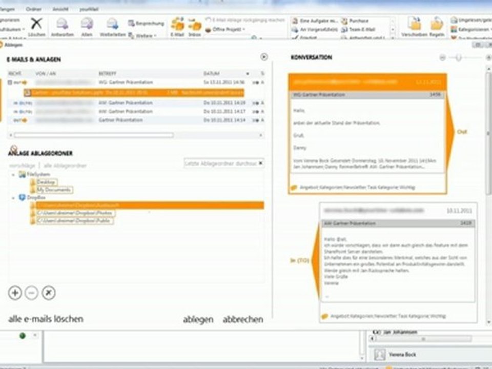 Teil 3 - yourMail free edition 1.1 - E-Mail Filing