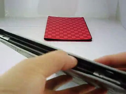 Embossed iPad 2 Plaid Flip Leather Case Cover