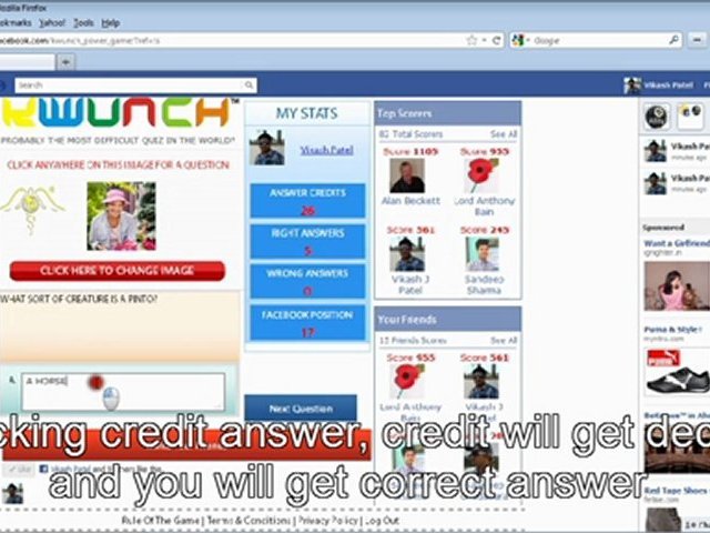 Facebook Application Development - Kwunch game Applicaiton