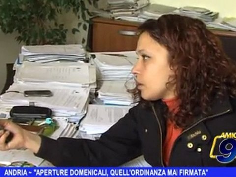 Andria | Aperture domenicali, quell'ordinanza mai firmata
