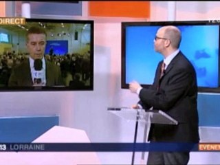 6 janvier 2012, Bertrand Pancher interviewé par France 3 Lorraine dans le cadre de la visite de Nicolas Sarkozy dans la Meuse