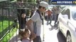 Halle Berry recoge su hija Nahla Ariela Aubry en la escuela
