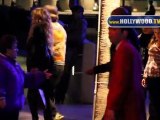 Adam Levine, Dyan Cannon, Penny Marshall en el LA Lakers juego