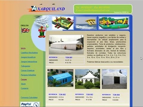 Venta de carpas desmontables.