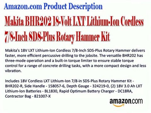 Makita BHR202 18-Volt LXT Lithium-Ion Cordless 7/8-Inch SDS-Plus Rotary Hammer Kit